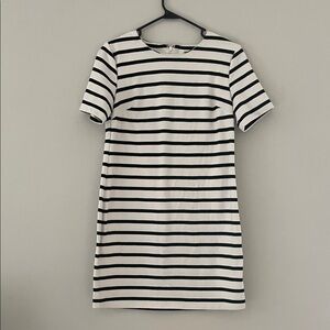 Old Navy Black and White Striped Midi Dress